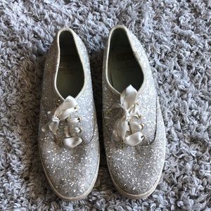 Keds for kate spade in white/ivory glitter